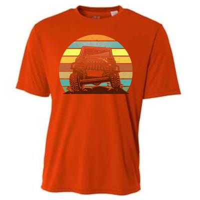 Retro Off Road Truck 4x4 Sunset Cooling Performance Crew T-Shirt