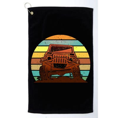Retro Off Road Truck 4x4 Sunset Golf Towel