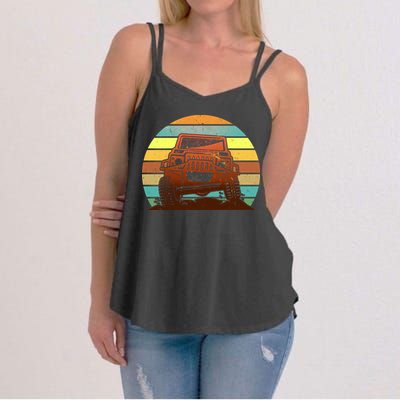Retro Off Road Truck 4x4 Sunset Women's Strappy Tank