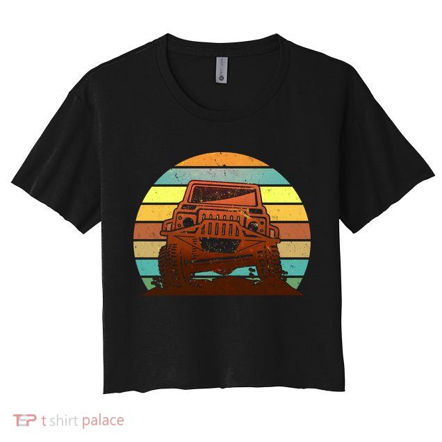 Retro Off Road Truck 4x4 Sunset Crop Top