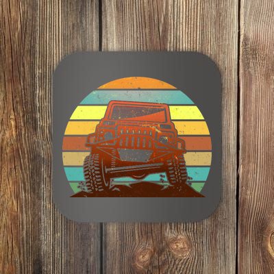 Retro Off Road Truck 4x4 Sunset Coaster