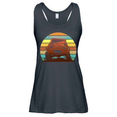 Retro Off Road Truck 4x4 Sunset Ladies Essential Flowy Tank