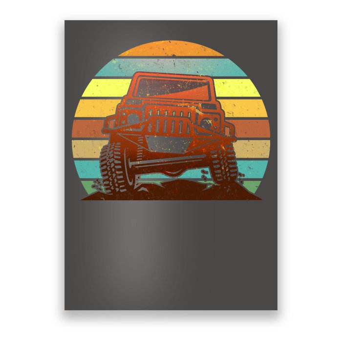 Retro Off Road Truck 4x4 Sunset Poster