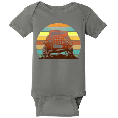 Retro Off Road Truck 4x4 Sunset Baby Bodysuit