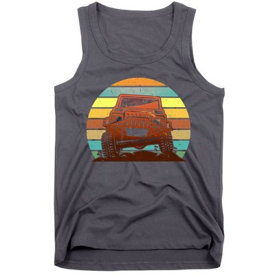 Retro Off Road Truck 4x4 Sunset Tank Top