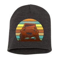 Retro Off Road Truck 4x4 Sunset Short Acrylic Beanie