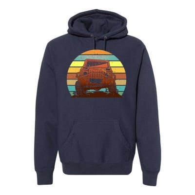 Retro Off Road Truck 4x4 Sunset Premium Hoodie