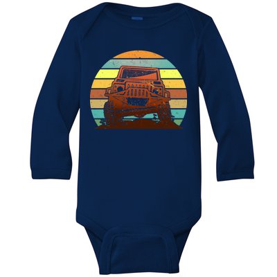 Retro Off Road Truck 4x4 Sunset Baby Long Sleeve Bodysuit