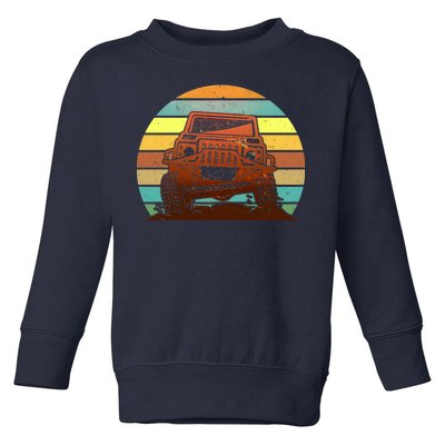 Retro Off Road Truck 4x4 Sunset Toddler Sweatshirt