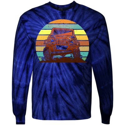 Retro Off Road Truck 4x4 Sunset Tie-Dye Long Sleeve Shirt