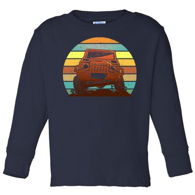 Retro Off Road Truck 4x4 Sunset Toddler Long Sleeve Shirt