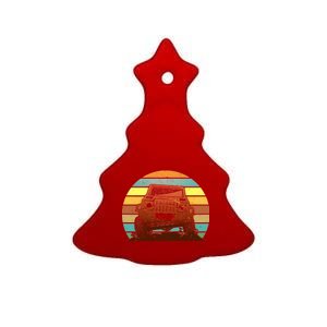 Retro Off Road Truck 4x4 Sunset Ceramic Tree Ornament