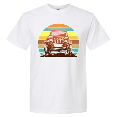 Retro Off Road Truck 4x4 Sunset Garment-Dyed Heavyweight T-Shirt