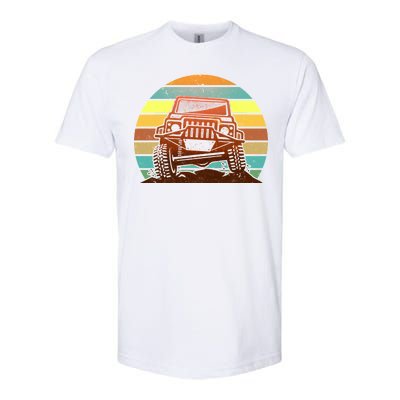 Retro Off Road Truck 4x4 Sunset Softstyle CVC T-Shirt