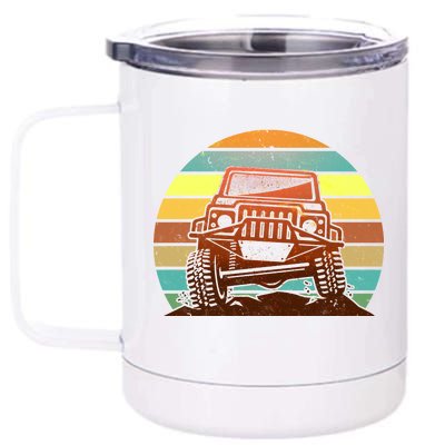 Retro Off Road Truck 4x4 Sunset 12 oz Stainless Steel Tumbler Cup