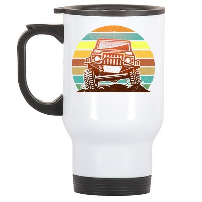 Retro Off Road Truck 4x4 Sunset Stainless Steel Travel Mug