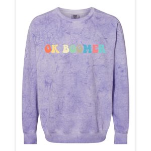 Retro Ok Boomer Colorblast Crewneck Sweatshirt