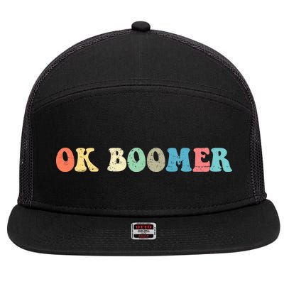 Retro Ok Boomer 7 Panel Mesh Trucker Snapback Hat