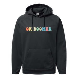 Retro Ok Boomer Performance Fleece Hoodie