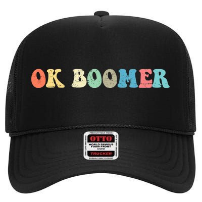 Retro Ok Boomer High Crown Mesh Back Trucker Hat