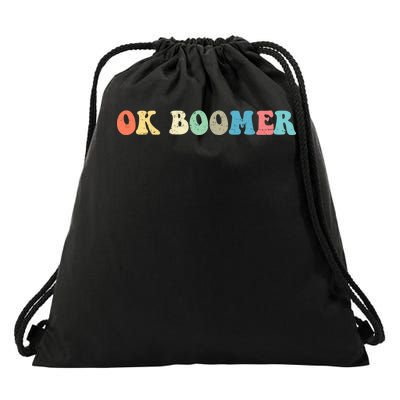 Retro Ok Boomer Drawstring Bag