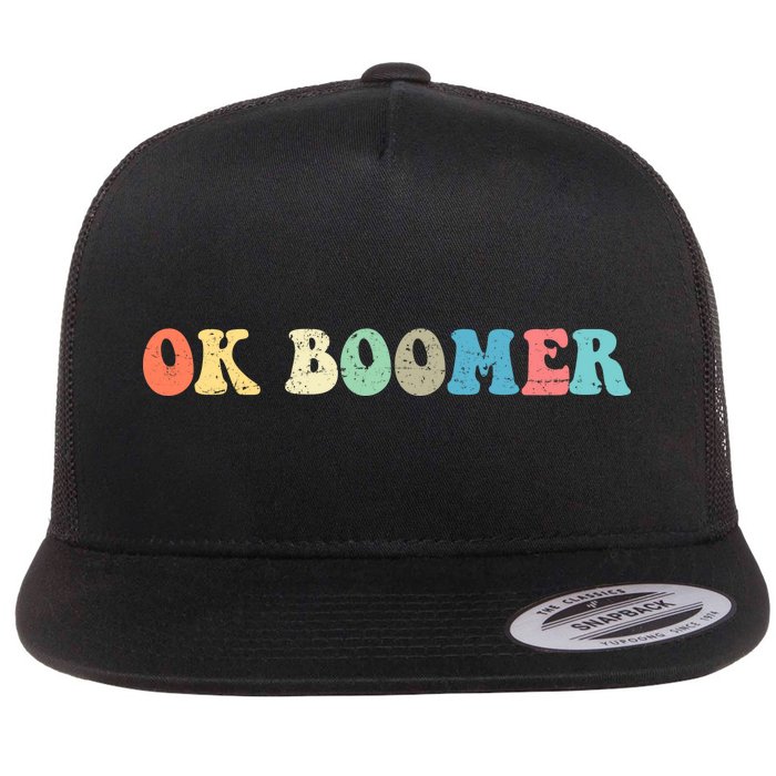 Retro Ok Boomer Flat Bill Trucker Hat