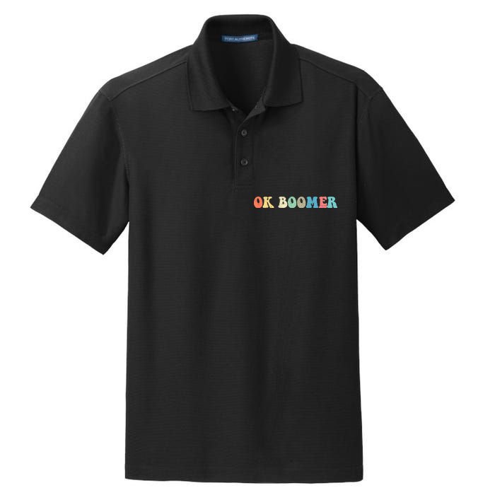 Retro Ok Boomer Dry Zone Grid Polo