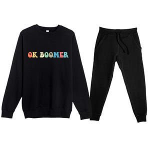 Retro Ok Boomer Premium Crewneck Sweatsuit Set