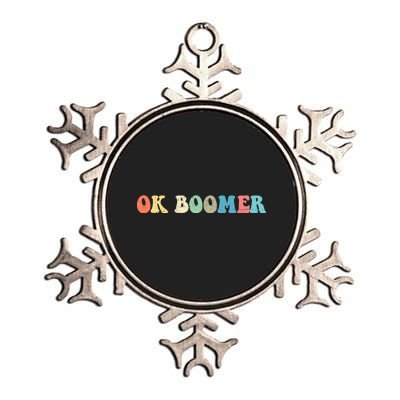 Retro Ok Boomer Metallic Star Ornament