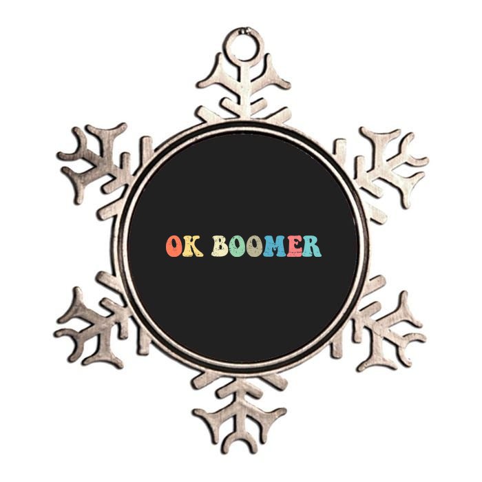 Retro Ok Boomer Metallic Star Ornament