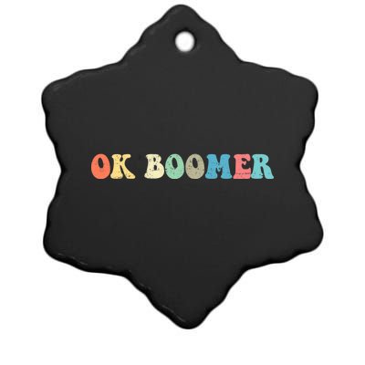 Retro Ok Boomer Ceramic Star Ornament