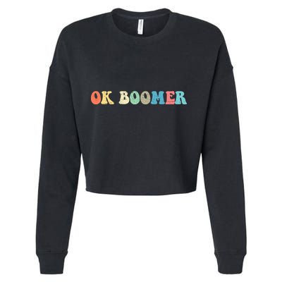 Retro Ok Boomer Cropped Pullover Crew