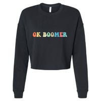 Retro Ok Boomer Cropped Pullover Crew