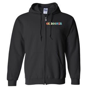 Retro Ok Boomer Full Zip Hoodie