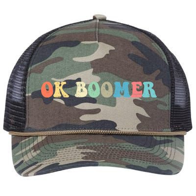 Retro Ok Boomer Retro Rope Trucker Hat Cap