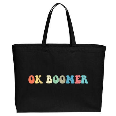 Retro Ok Boomer Cotton Canvas Jumbo Tote