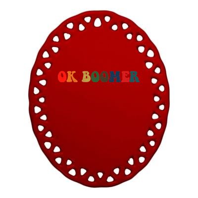 Retro Ok Boomer Ceramic Oval Ornament