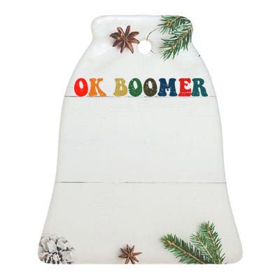 Retro Ok Boomer Ceramic Bell Ornament