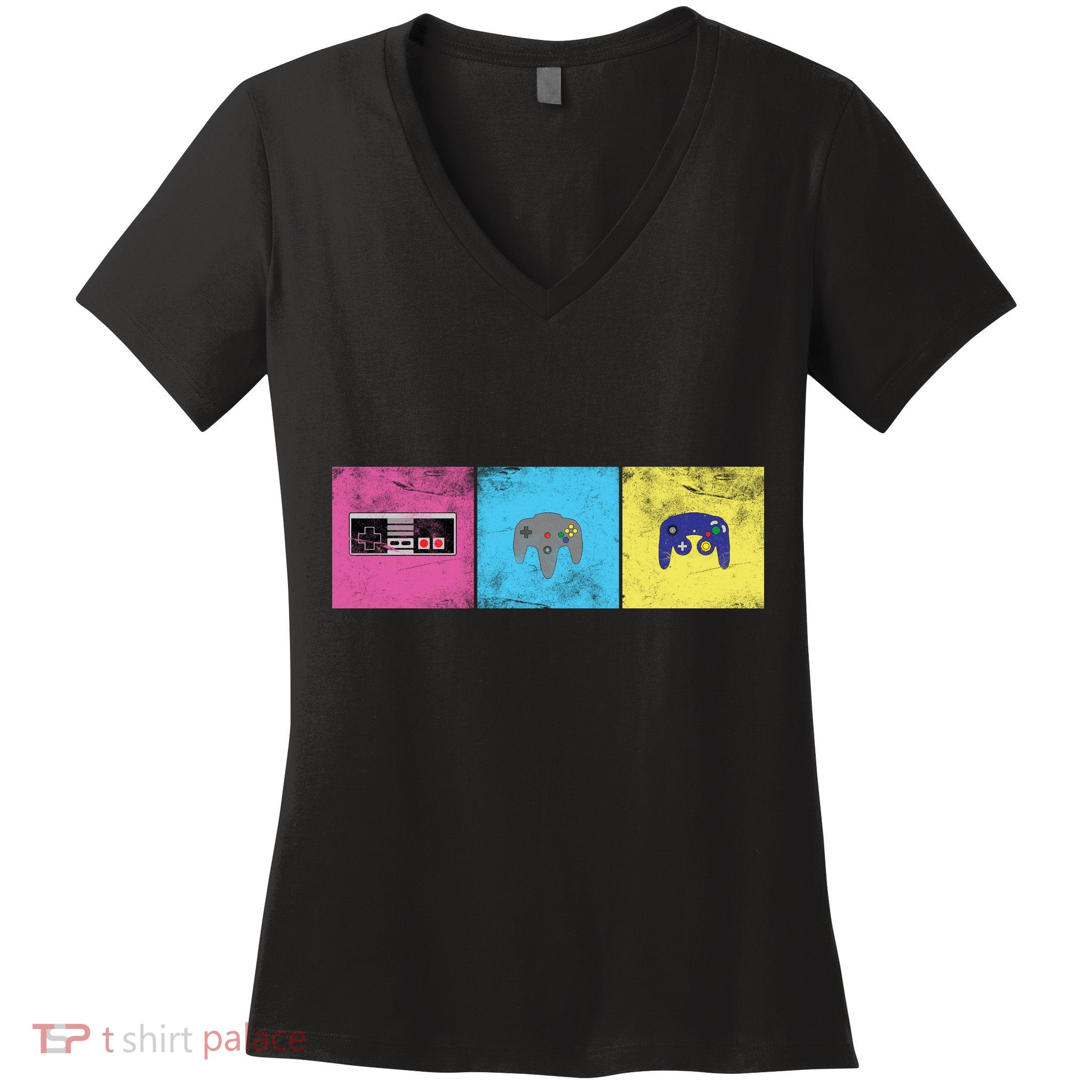 Retro Old School Gamer Women's V-Neck T-Shirt