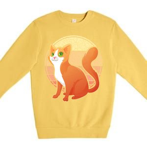 Retro Orange Cat Premium Crewneck Sweatshirt