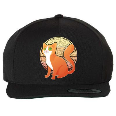 Retro Orange Cat Wool Snapback Cap