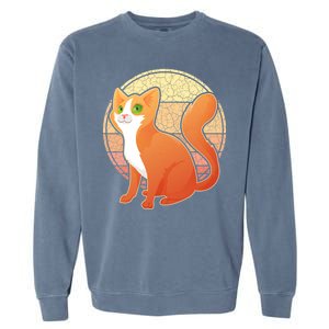 Retro Orange Cat Garment-Dyed Sweatshirt