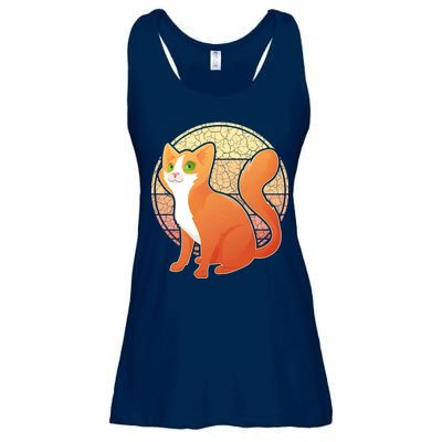 Retro Orange Cat Ladies Essential Flowy Tank