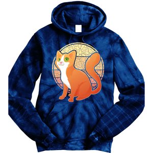 Retro Orange Cat Tie Dye Hoodie