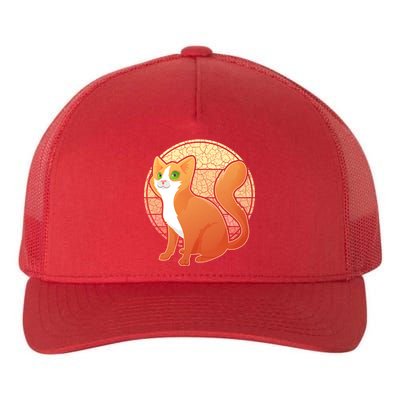 Retro Orange Cat Yupoong Adult 5-Panel Trucker Hat