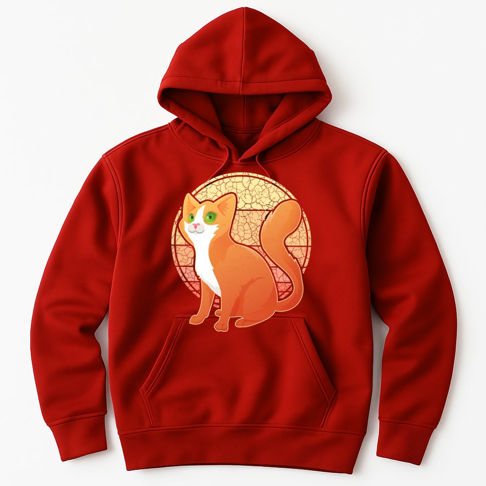 Retro Orange Cat Hoodie