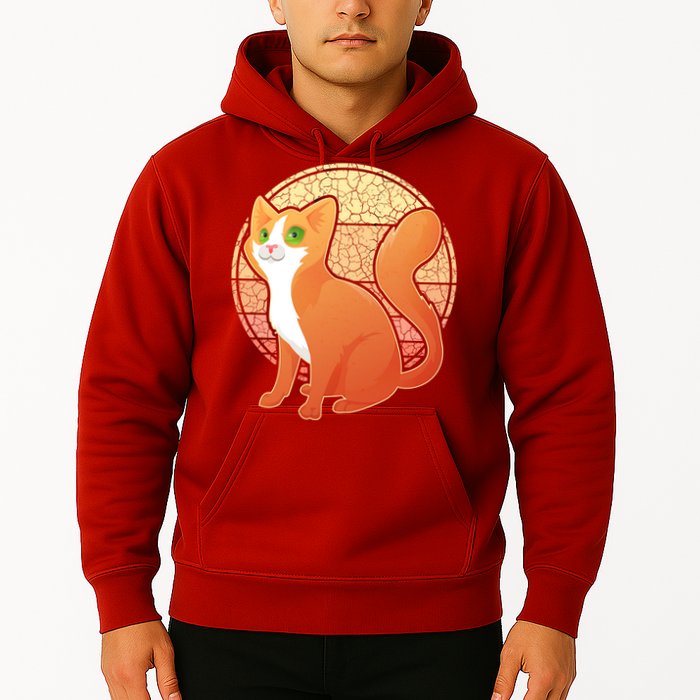 Retro Orange Cat Hoodie