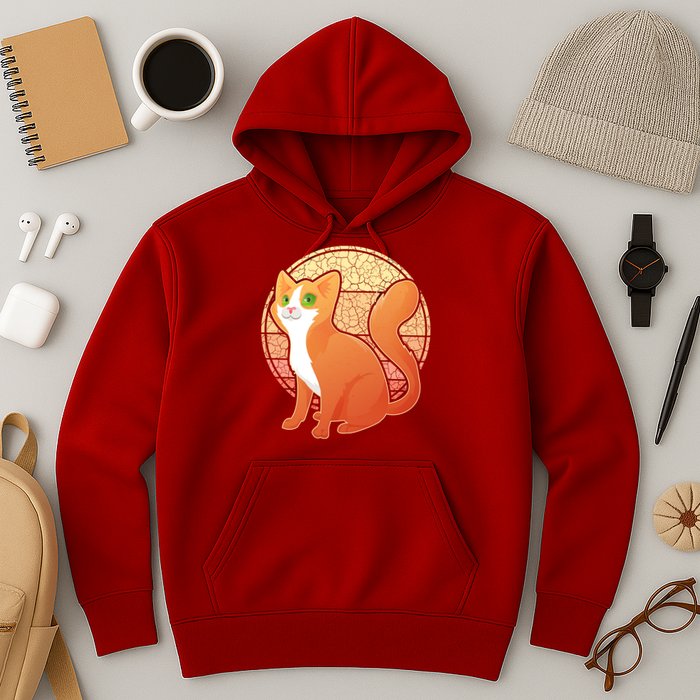Retro Orange Cat Hoodie