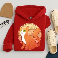 Retro Orange Cat Hoodie