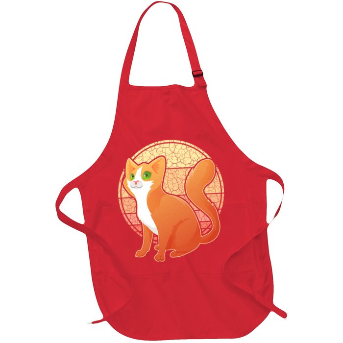 Retro Orange Cat Apron